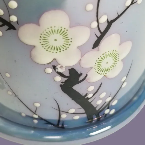 Blue Lusterware Dome Cigarette Holder Rare Art Deco Noritake Moriage Japan 1920s - Picture 11 of 16